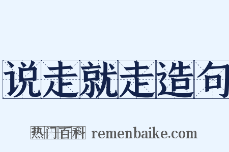 说走就走造句是什么意思的图片